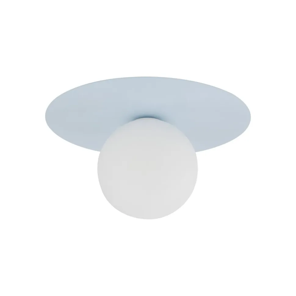 Loftlampe Pixie, lyseblå, glas, Ø 25 cm, kugle, G9