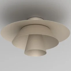 Loftlampe Plato, beige, metal, Ø 38 cm, E27