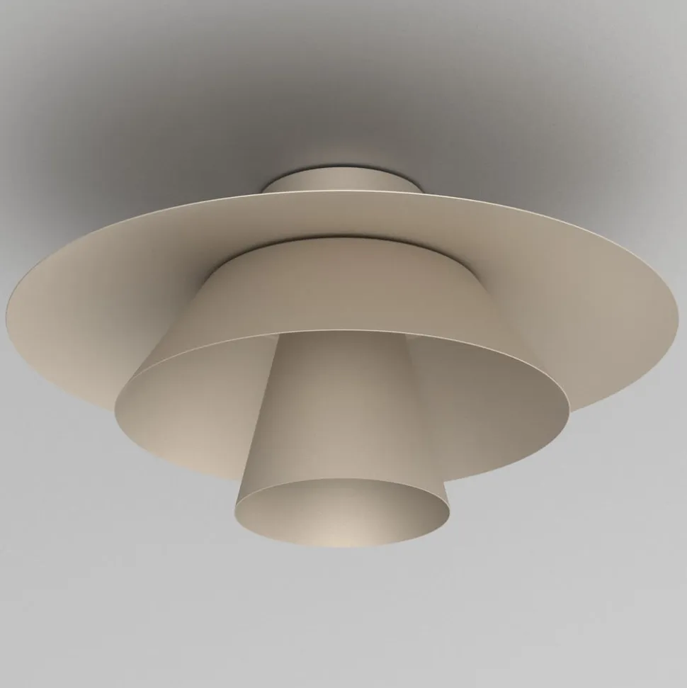 Loftlampe Plato, beige, metal, Ø 38 cm, E27