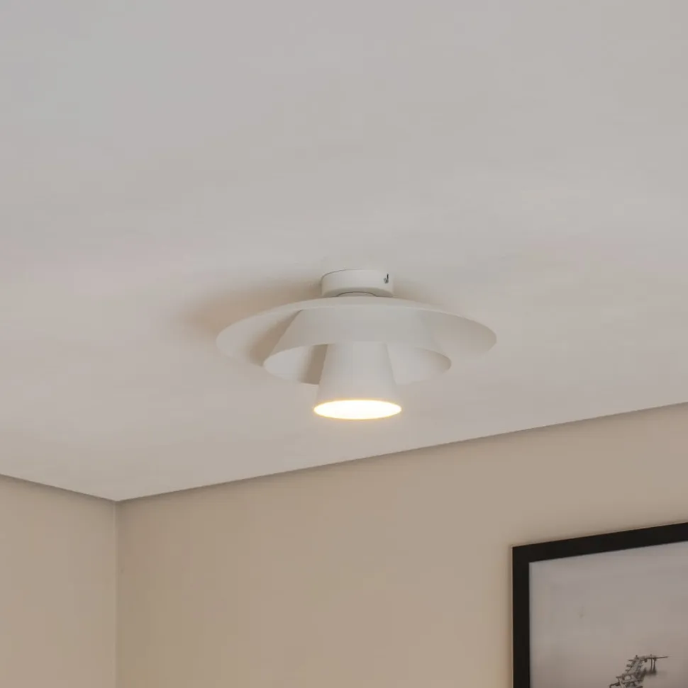 Loftlampe Plato, hvid, metal, Ø 38 cm, E27