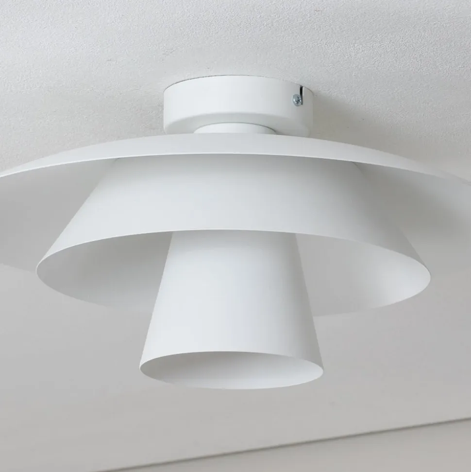 Loftlampe Plato, hvid, metal, Ø 38 cm, E27
