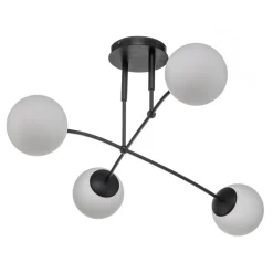 Loftlampe Pregos 4 i sort, 4 lyskilder