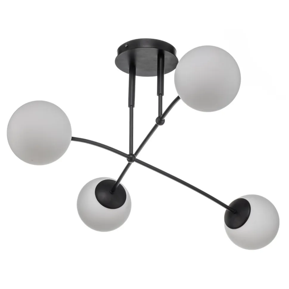 Loftlampe Pregos 4 i sort, 4 lyskilder