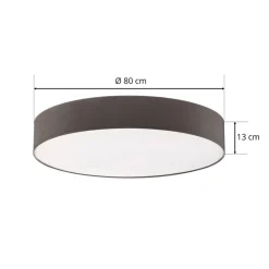 Loftlampe Rondo, grå Ø 80 cm
