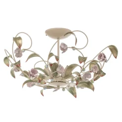 Loftlampe Rose som lysekrone, 5 lyskilder