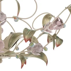 Loftlampe Rose som lysekrone, 5 lyskilder