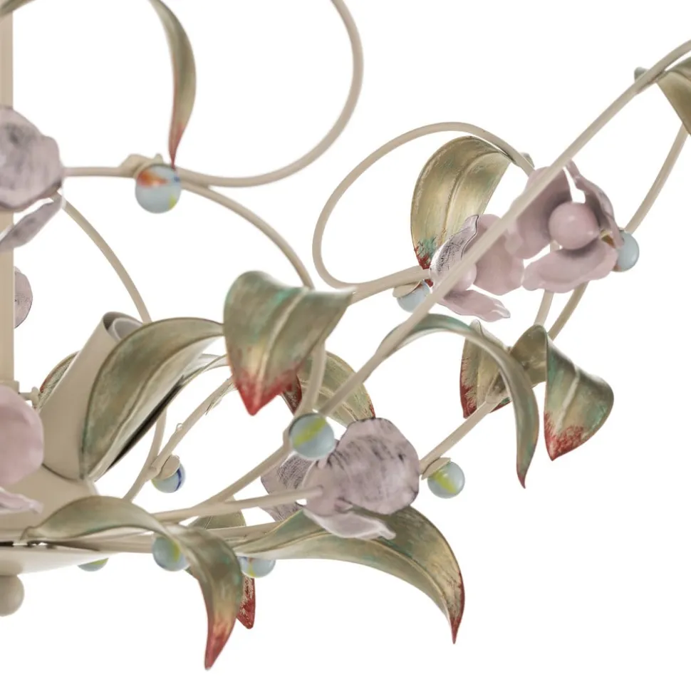 Loftlampe Rose som lysekrone, 5 lyskilder