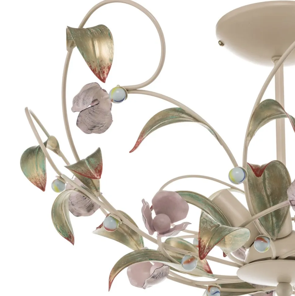 Loftlampe Rose som lysekrone, 5 lyskilder