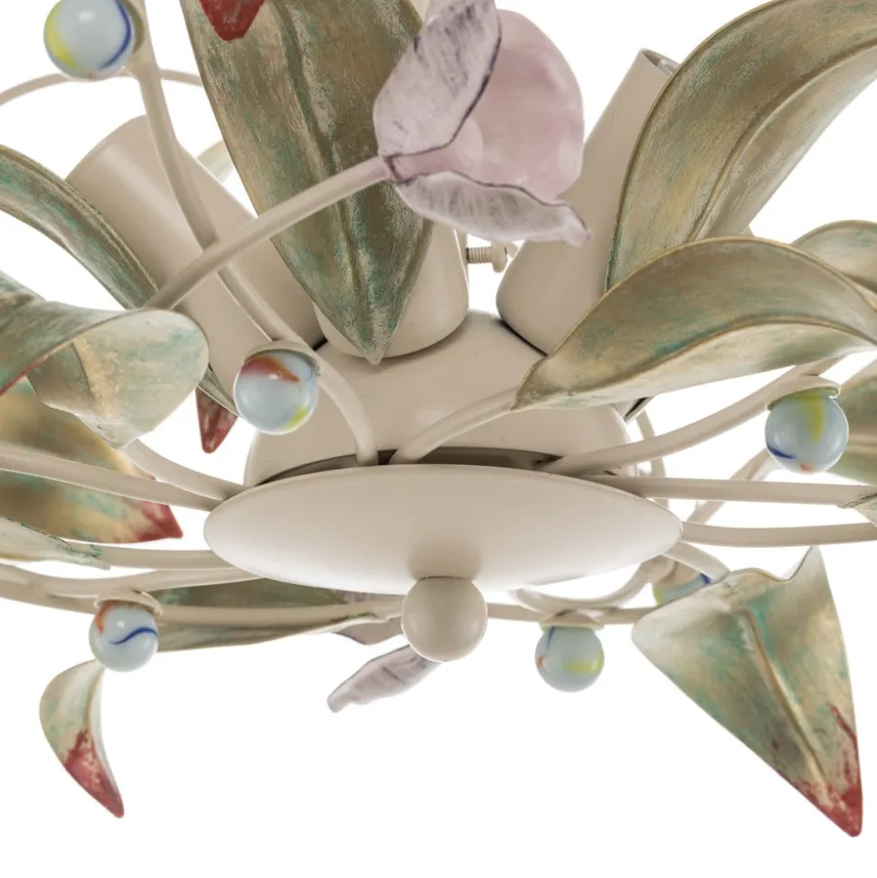 Loftlampe Rose som lysekrone, 5 lyskilder