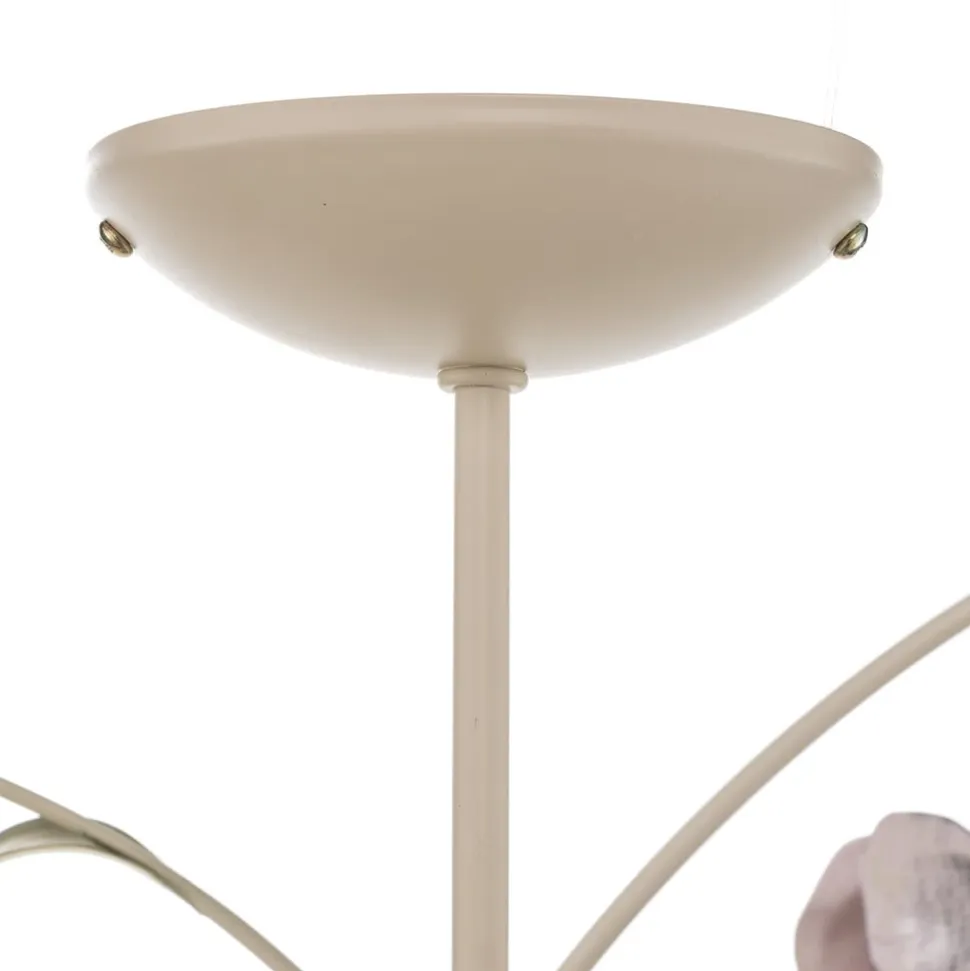 Loftlampe Rose som lysekrone, 5 lyskilder