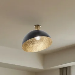 Loftlampe Sfera, Ø 35 cm, sort/guld
