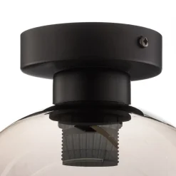 Loftlampe Sofia med røggrå glasskærm