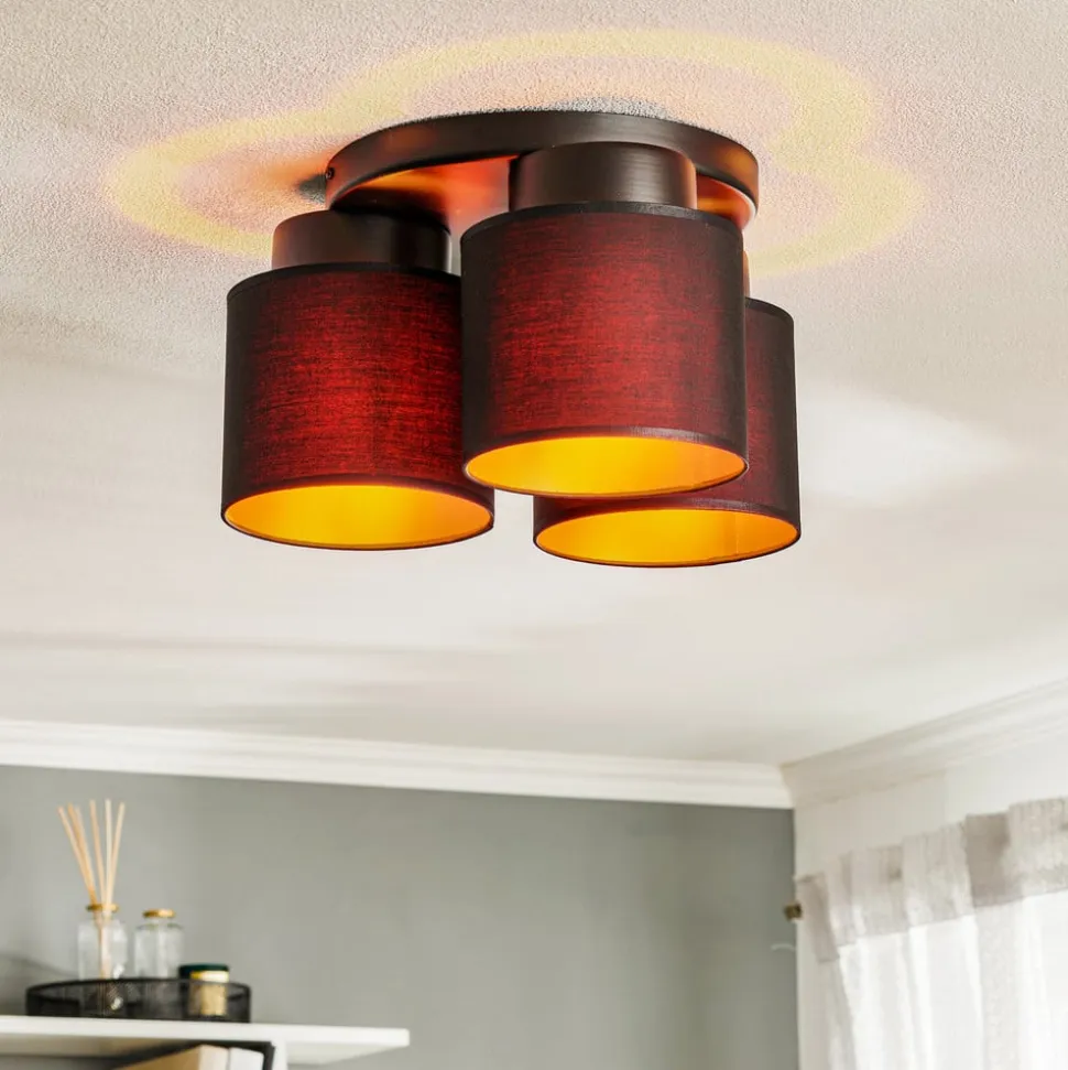 Loftlampe Soho cylindrisk 3 lyskilder sort/guld