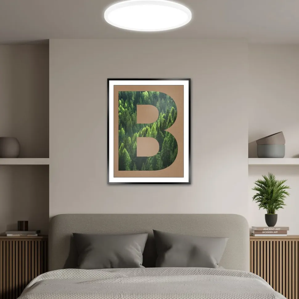Loftlampe Tava A, Ø 42 cm, plast, hvid