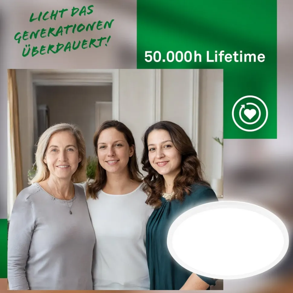 Loftlampe Tava A, Ø 42 cm, plast, hvid