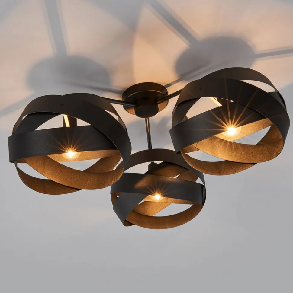Loftlampe Tornado sort 3 lyskilder