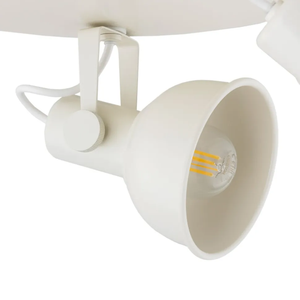 Loftlampe Trogir, beige, 3 lyskilder, stål, Ø 30 cm