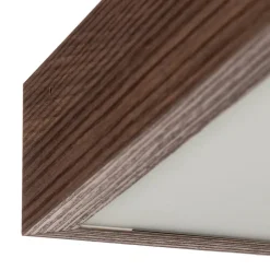 Loftlampe Tromsö, valnød, 50 x 50 cm, træ/glas