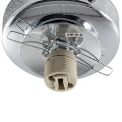 Loftlampe Ufo, krom/hvid, Ø 18 cm, glas, G9