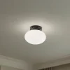 Loftlampe Ufo, sort/hvid, Ø 18 cm, glas, G9
