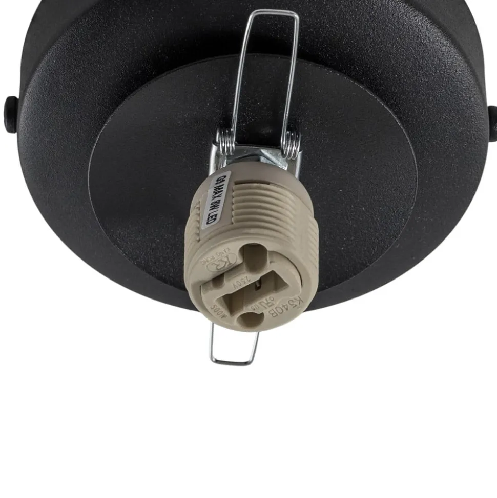 Loftlampe Ufo, sort/hvid, Ø 18 cm, glas, G9