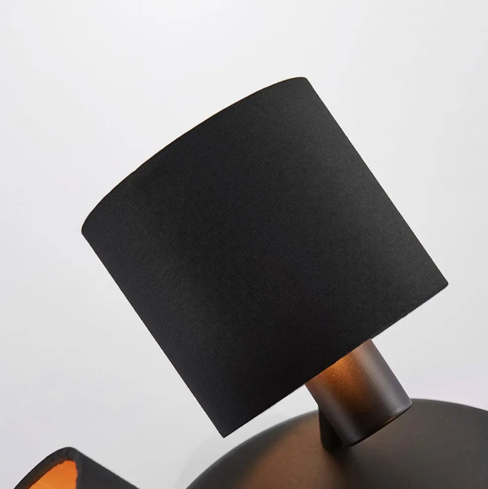 Loftlampe Vasilia i sort og guld, 3 lyskilder.