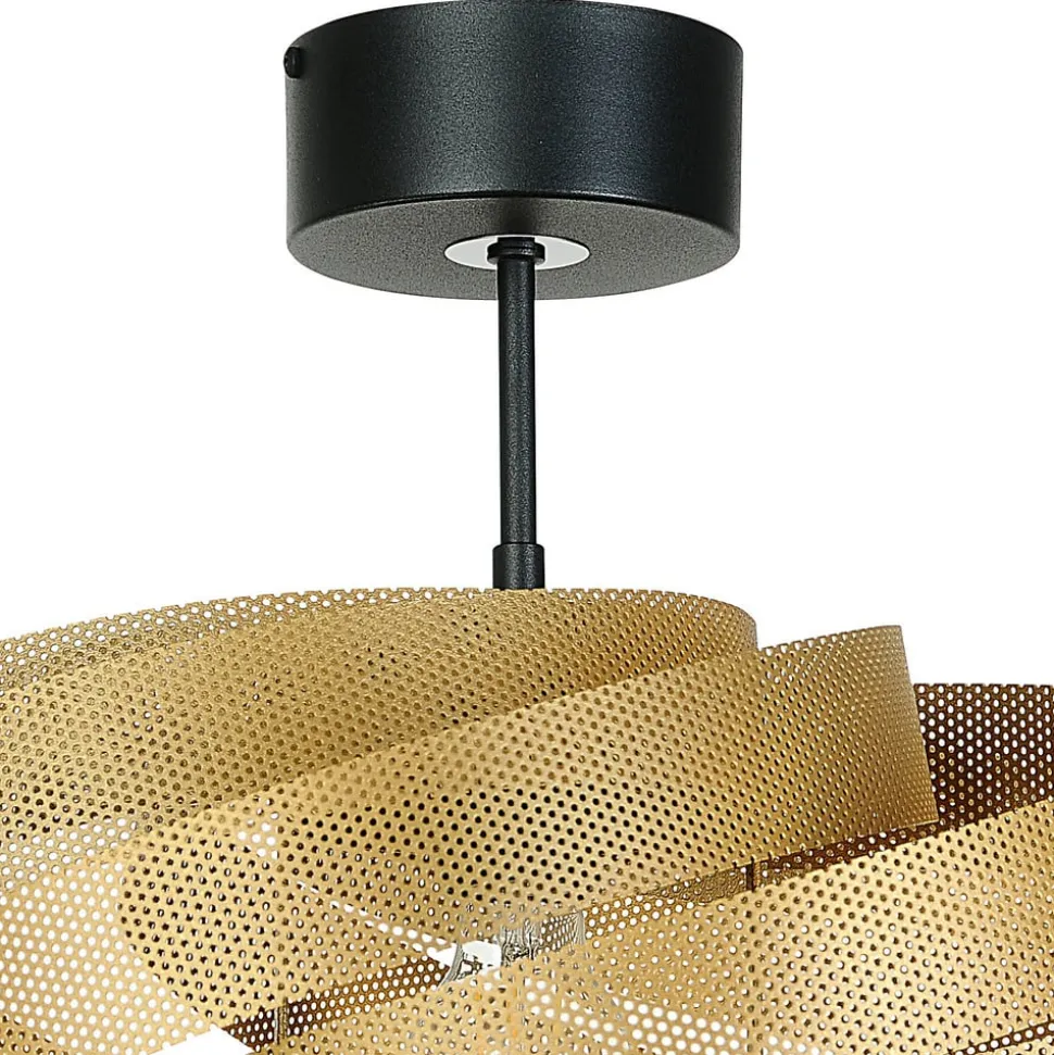 Loftlampe Vento, guldfarvet, Ø 50 cm