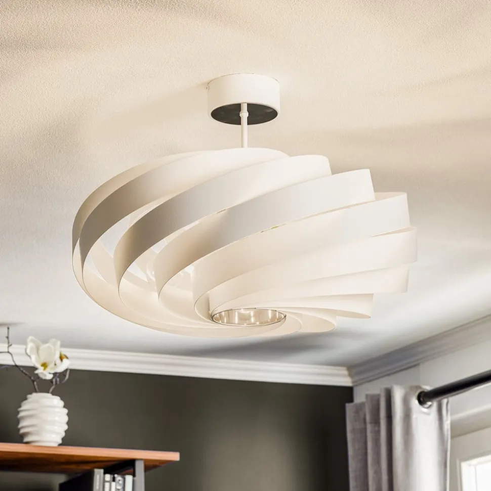 Loftlampe Vento, hvid, Ø 60 cm, metal, E27