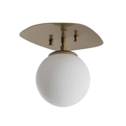 Loftlampe Well, guldfarvet, glas, Ø 20 cm, E14