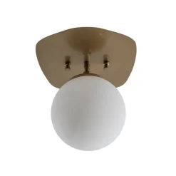 Loftlampe Well, guldfarvet, glas, Ø 20 cm, E14