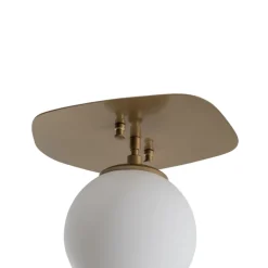Loftlampe Well, guldfarvet, glas, Ø 20 cm, E14