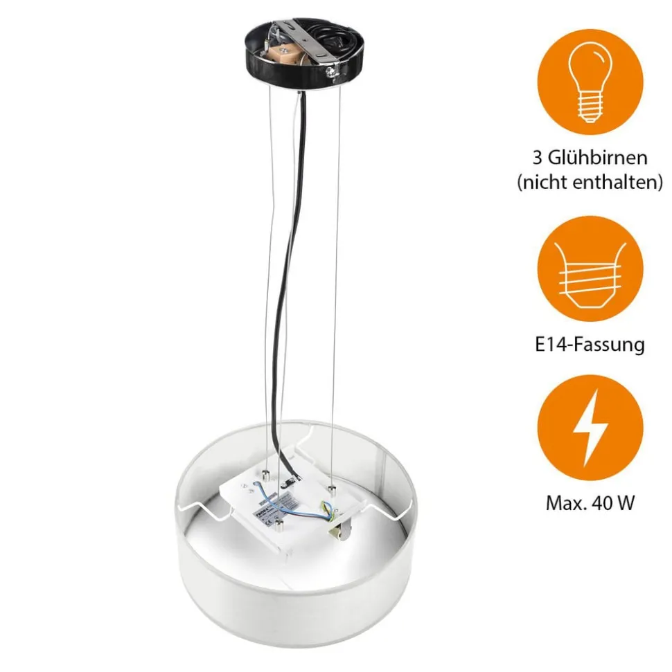Loftslampe Ceiling Dream, Ø 40 cm, tekstil, hvid
