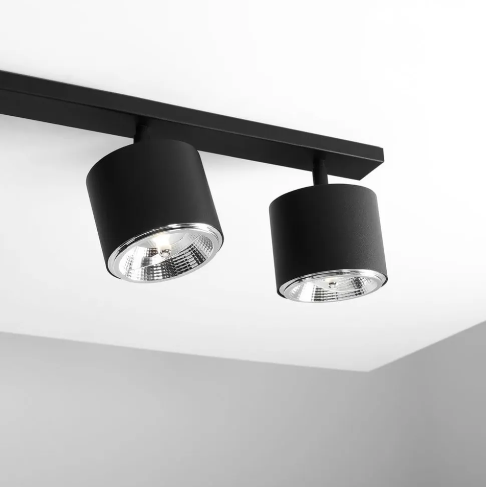 Loftspot Bot, sort, 4 lyskilder