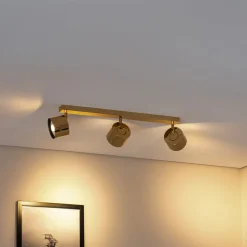 Loftspot Chloe justerbar, 3 lyskilder, stål messingfarvet