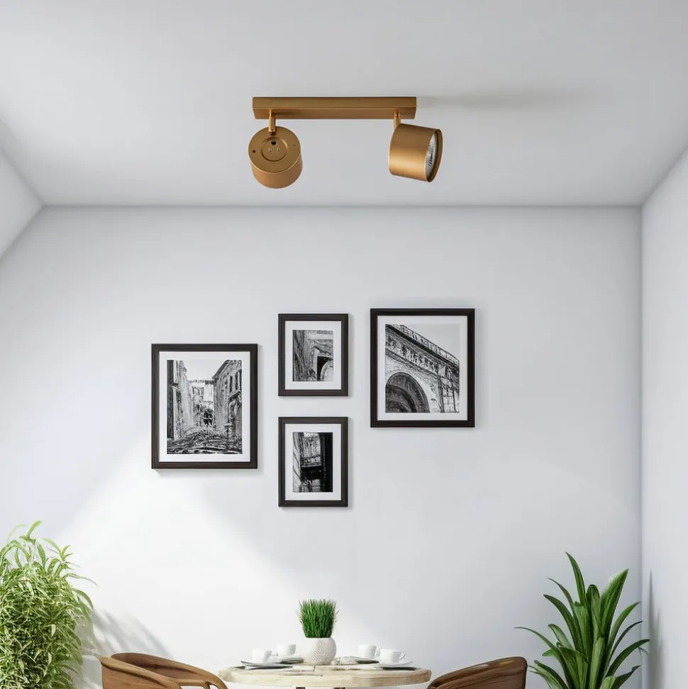 Loftspot Chloe justerbar med 2 lyskilder, guld