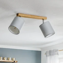 Loftspot Corralee, grå, 2 lyskilder