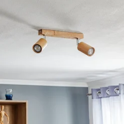 Loftspot Cre i træ, 2 lyskilder