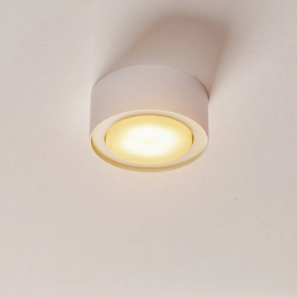 Loftspot Flea i stål, hvid