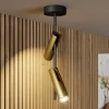 Loftspot Leda 2, 2 lyskilder, sort-guld