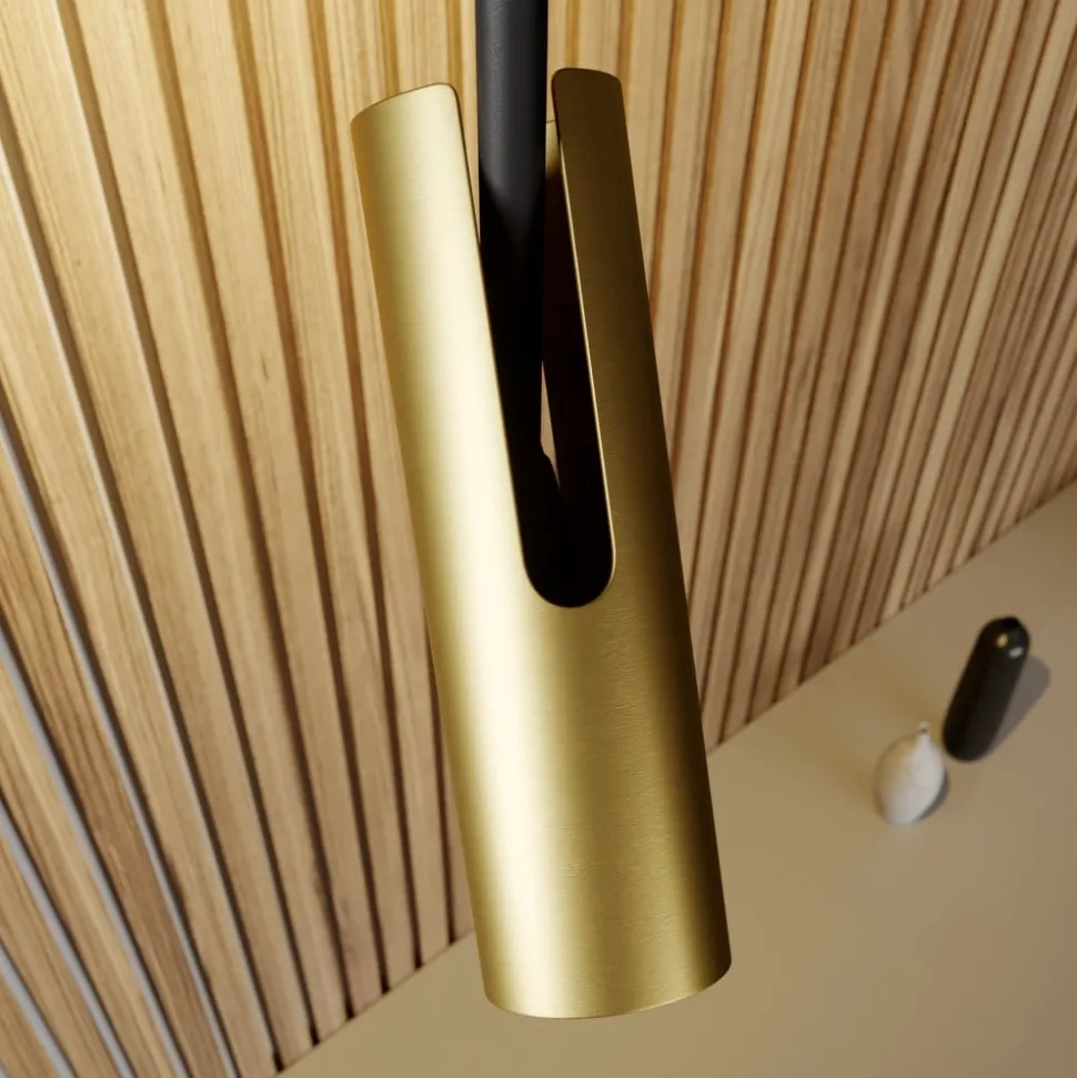 Loftspot Leda 2, 2 lyskilder, sort-guld