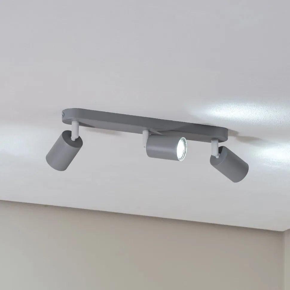 Loftspot Livia, grå, 52 cm, 3 lyskilder, metal, GU10