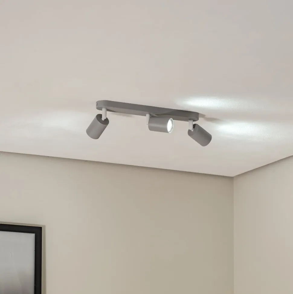 Loftspot Livia, grå, 52 cm, 3 lyskilder, metal, GU10