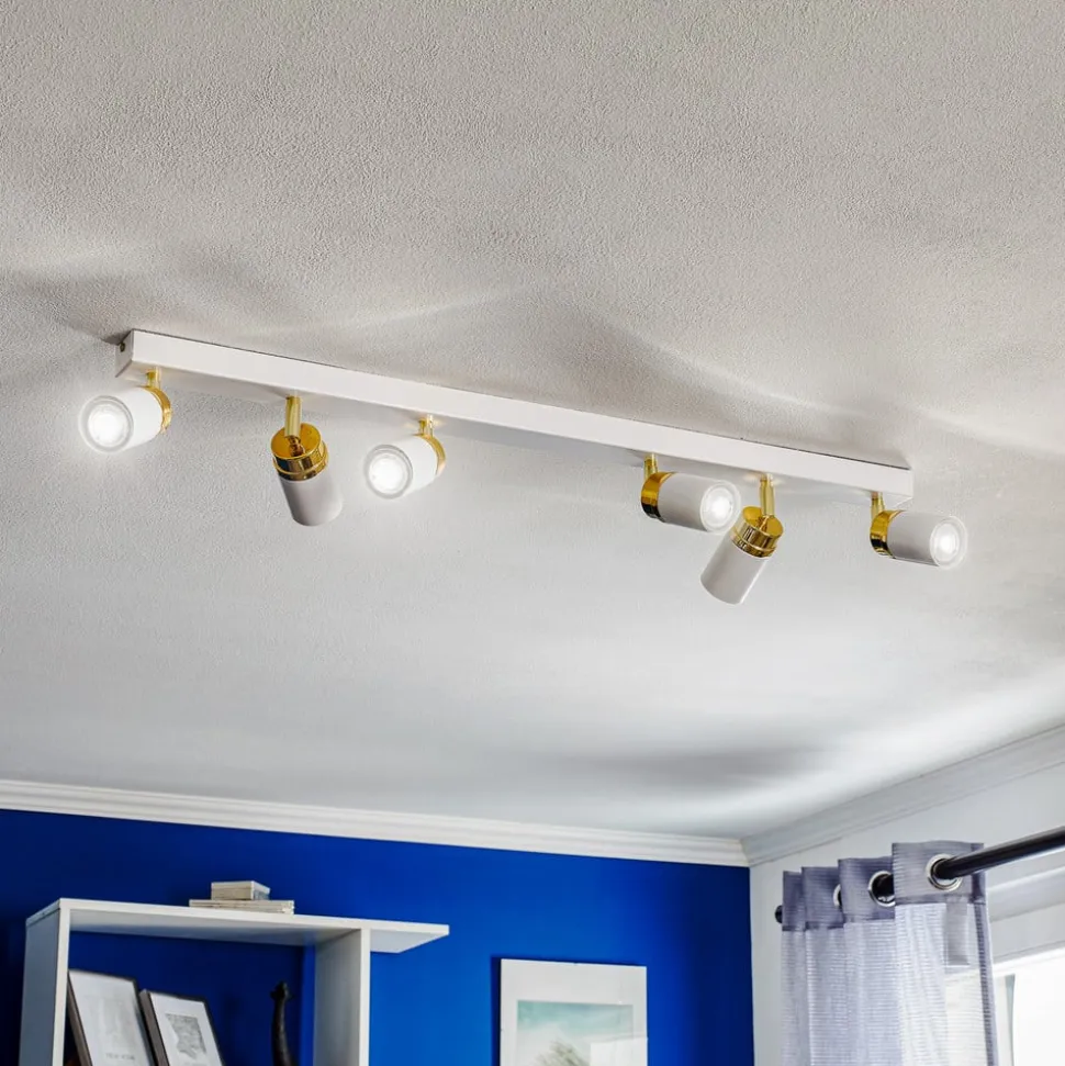 Loftspot Rondo hvid/guld 6 lyskilder