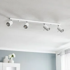 Loftspot Round, hvid, 4 lyskilder lineær