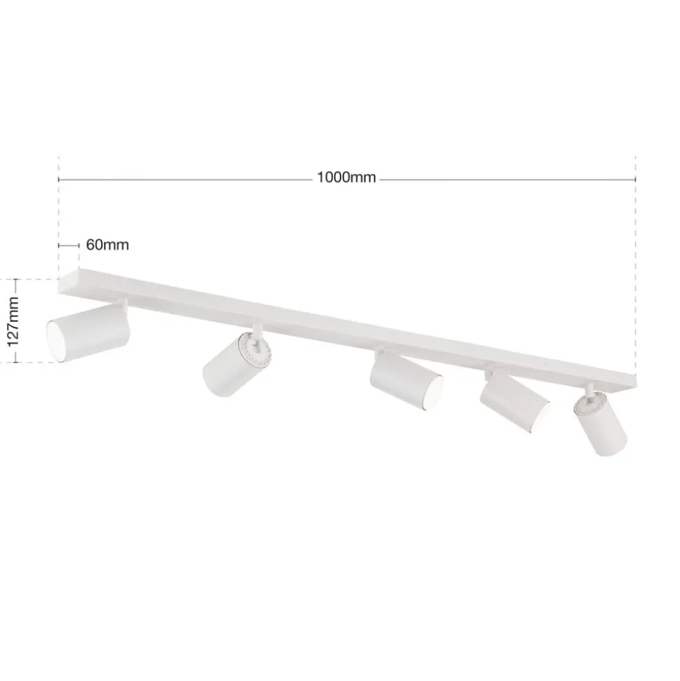 Loftspot Sean, hvid, 5 lyskilder, aluminium, GU10