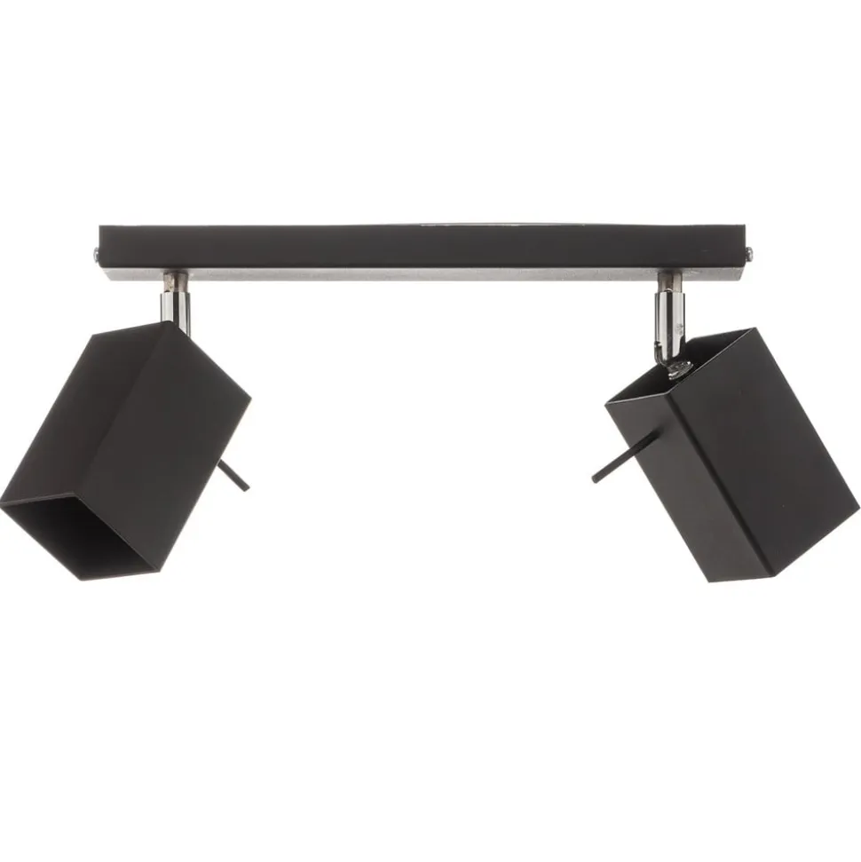 Loftspot Square, sort, 2 lyskilder