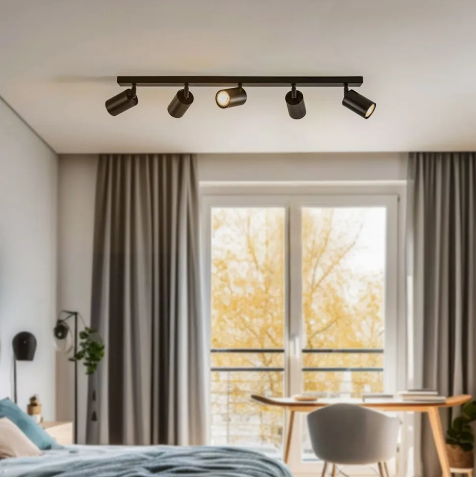 Loftspot Zoom, 5 lyskilder, sort