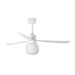 Loftventilator Amelia Ball, LED-lampe, hvid