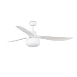Loftventilator med lys Outwood, hvid, DC, støjsvag, Ø150cm