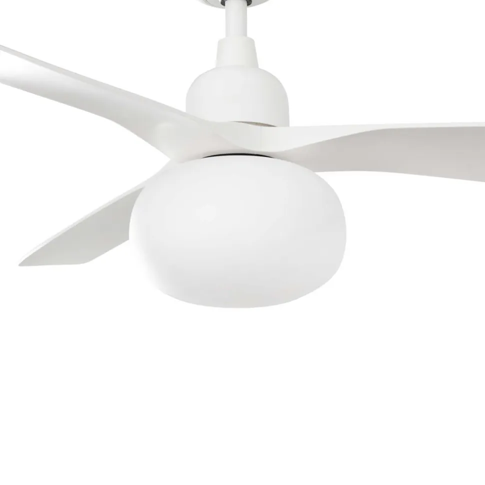 Loftventilator med lys Outwood, hvid, DC, støjsvag, Ø150cm